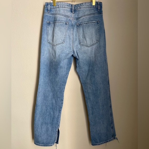 Vervet By Flying Monkey Medium Wash Distressed Split Hem Straight Leg Jeans - Picture 6 of 6